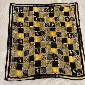 Talbots Gold Floral Square Scarf